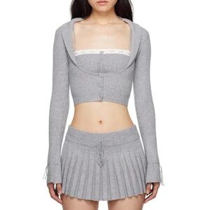 Gray Women's Sweater Cardigan